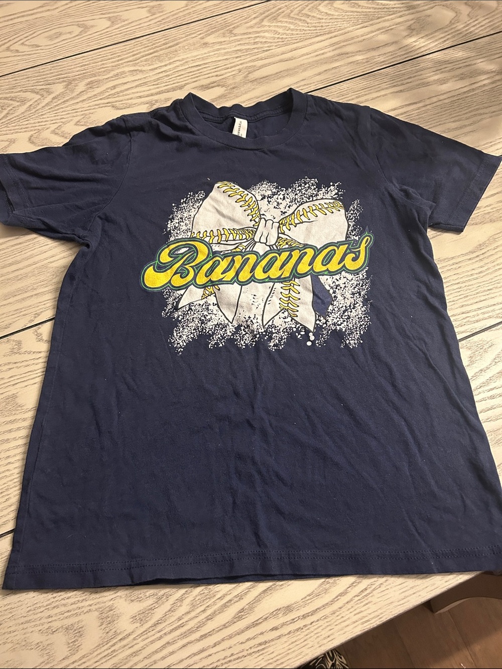 Bella Canvas Navy T-Shirt with Yellow & White Graphic